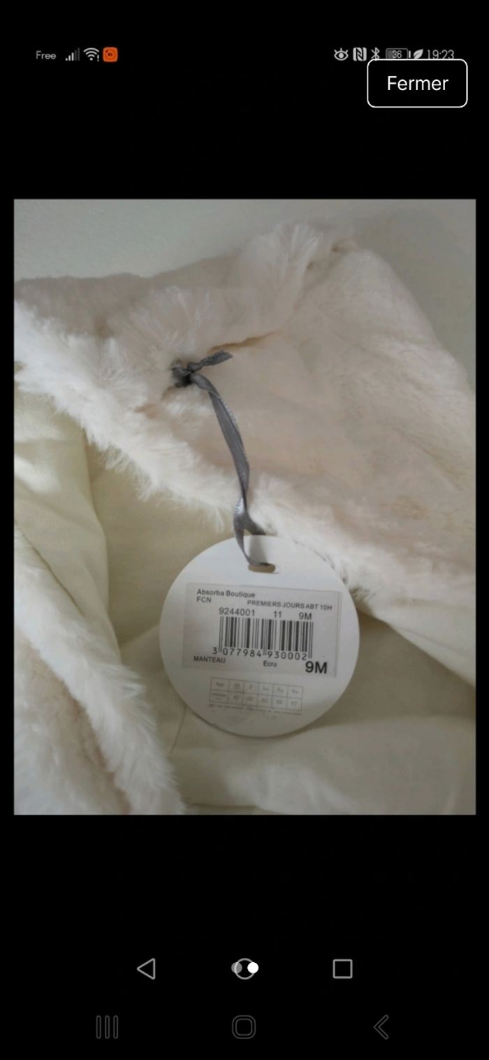 Manteau ecru absorba 9 mois - photo numéro 2