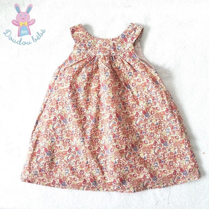 Robe à fleurs orange rouge bébé fille 12 Mois été