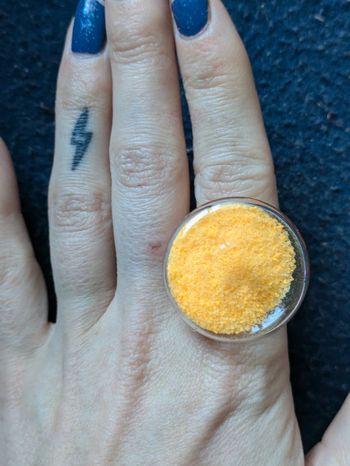 Bague ronde en verre style pylônes