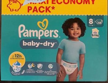 1 carton de couches Pampers taille 8
