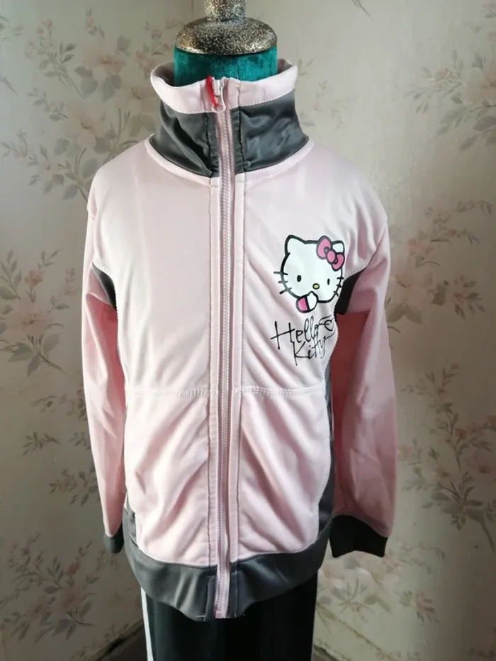 Ensemble de jogging veste rose et jogging gris / hello kitty-domyos / (8ans) - photo numéro 3