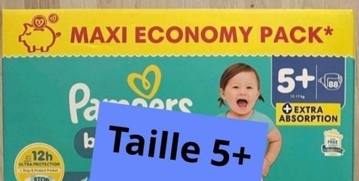 Couches pampers taille 5+