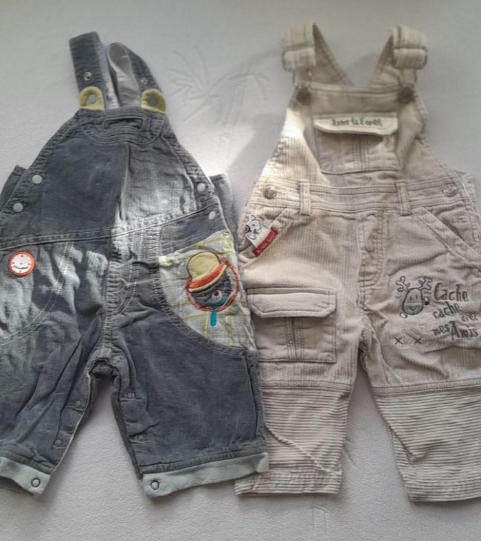 Lot 2 salopettes Mixte 6 mois