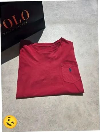 T-shirt Ralph Lauren L coupe col rond rouge Homme Men tee033