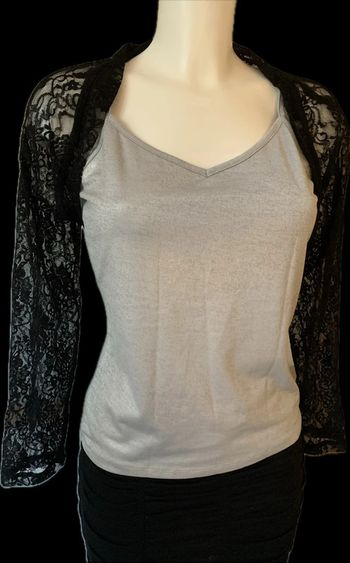 Boléro en dentelle noir taille unique