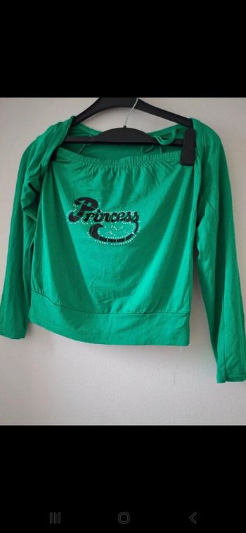 Ensemble top bustier et bolero vert - taille unique