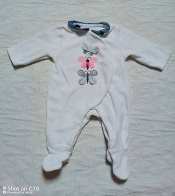 Obaibi pyjama velours papillon 0 mois