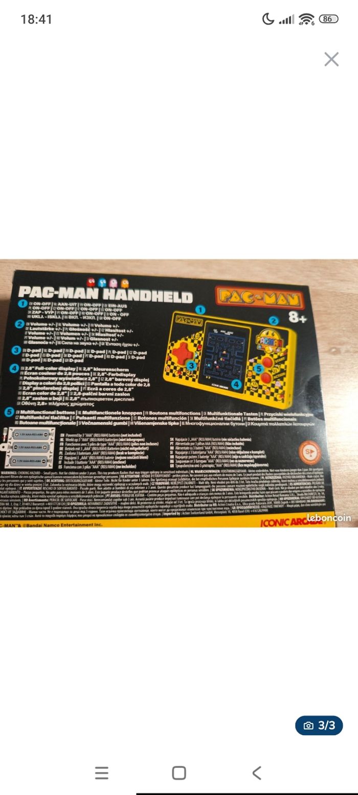 Console portable pac Man trois jeux - photo numéro 3