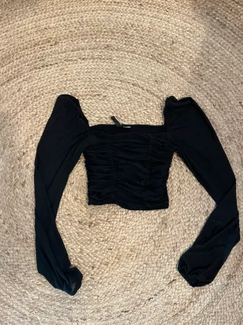 Top court manches longues noires H&M