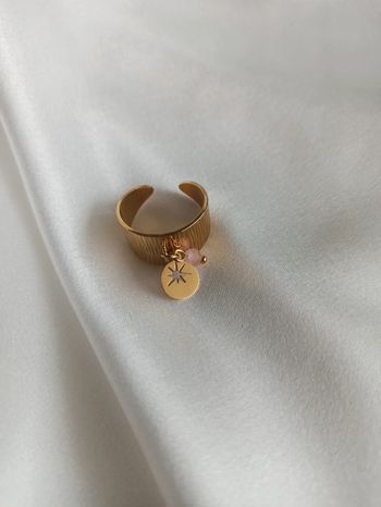 Bague en acier inoxydable ajustable doré très tendance