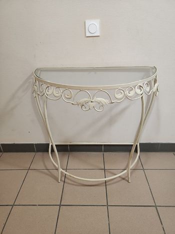 Console demi lune fer forgé