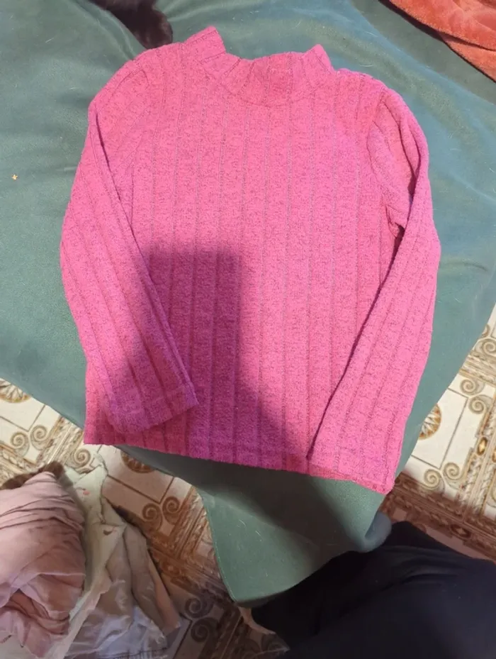 Pull côtelé fuschia - photo numéro 2