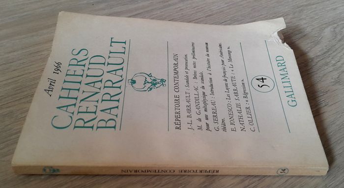 avril 1966 Cahiers Renaud Barrault - répertoire contemporain - photo numéro 2