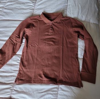 polo manches longues verbaudet marron petit 12ans (3e)
