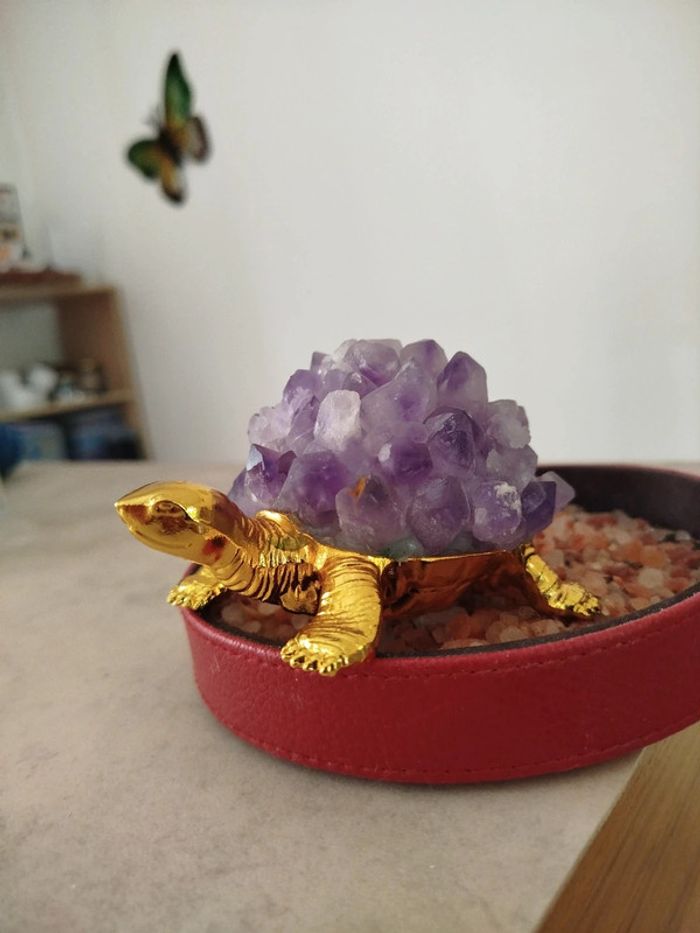 Tortue Royale en Améthyste 💫423g de Sérénité Minérale