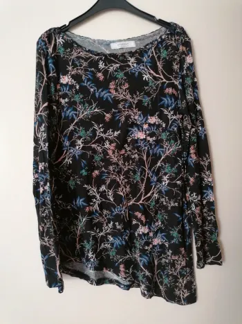 Tee-shirt long fleurs Promod T.M