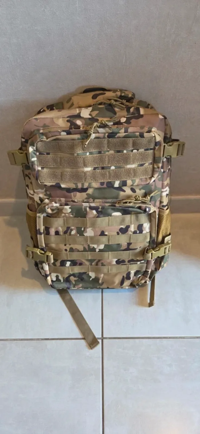 Sac à dos multipoches tactique camouflage clair 25-30l - photo numéro 6