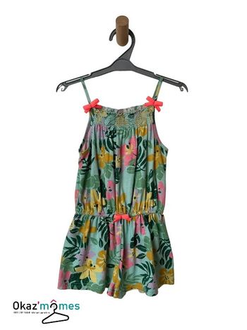 Combishort multicolore fleurie à bretelles - 4 ans