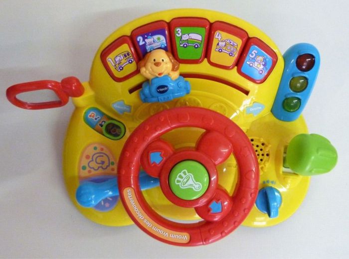 Vtech vroum vroum des découvertes 12-36 mois volant interactif parlant musical jaune effets sonores et lumineux comptines nombres couleurs animaux véhicules klaxon clignotant motricité fine lot SOP77 - photo numéro 2