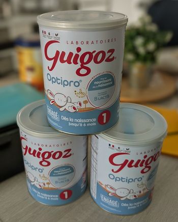 Lot 3 lait 1 er age guigoz optipro