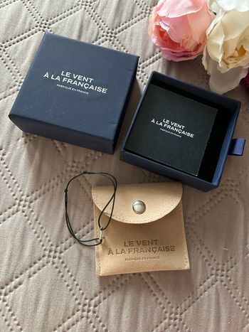 Bracelet Le Vent à la Française - Cordon Noir & Argent - Neuf