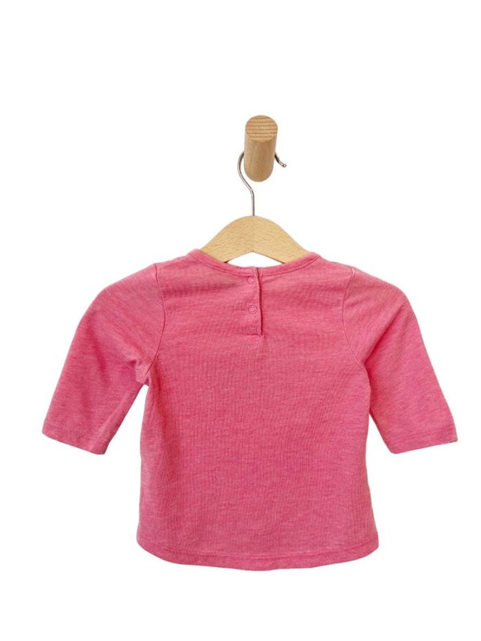 T-shirt rose à manches longues “Happy” - TAO 6 mois (68cm) - photo numéro 2