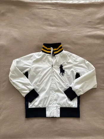 Veste zip blanche Ralph Lauren 6/7 ans en très bon état