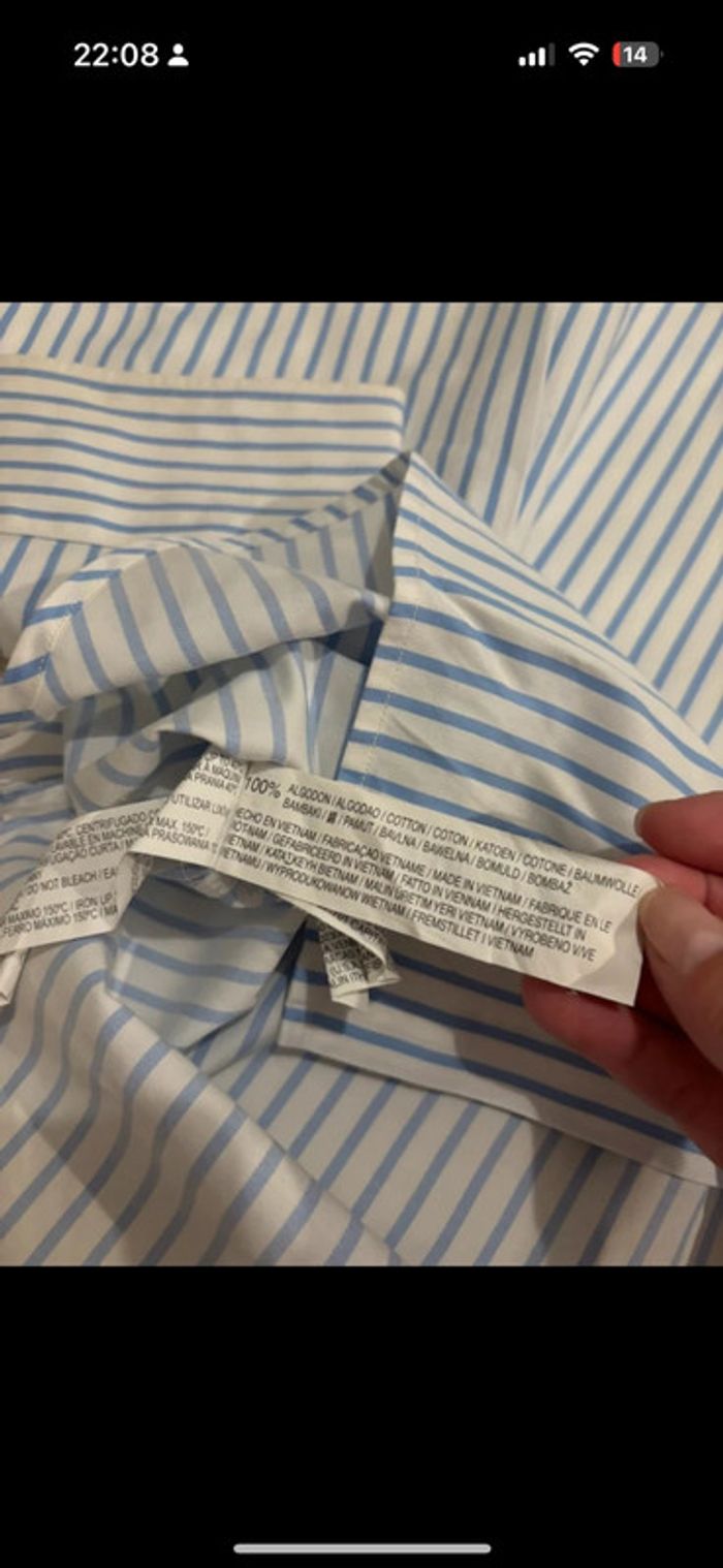 Chemise à rayures bleu homme Zara - photo numéro 4