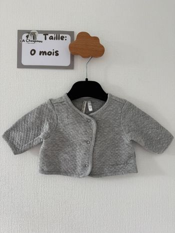 Gilet gris - taille 0 mois 🌼