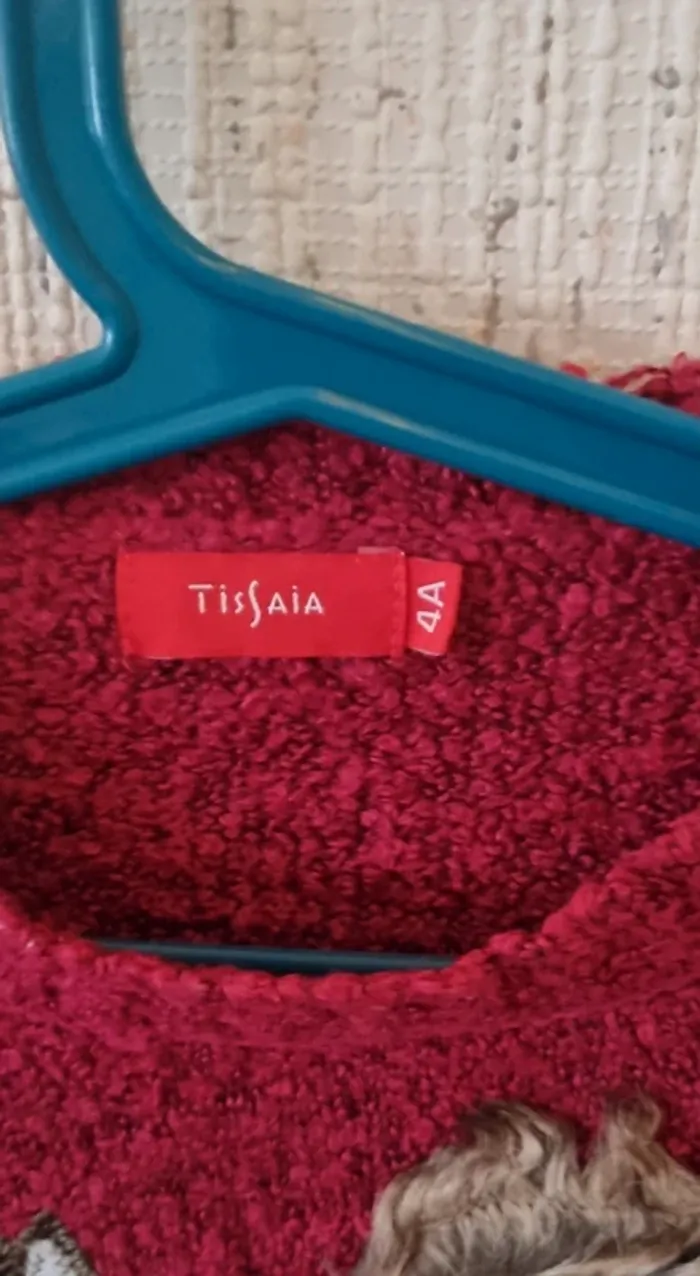 Pull bordeaux avec écureuil taille 4 ans tissaia - photo numéro 10