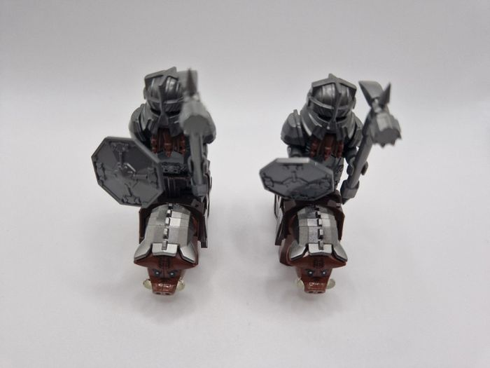 Figurines type lego 2 guerriers nains avec leur montures seigneur des anneaux / hobbit - photo numéro 4