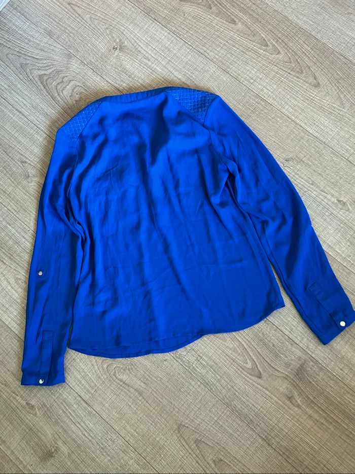 Blouse bleue et dorée à manches longues Morgan taille 36 jamais portée - photo numéro 8