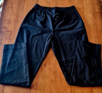 Pantalon noir taille elastique avec cordon