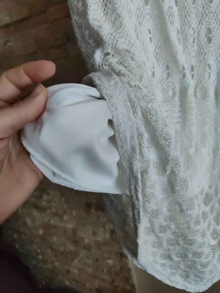 Robe blanche ajourée été xs - photo numéro 3