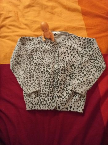 Brzu gilet leopard gris noir 2 a 3 ans bords pailleté