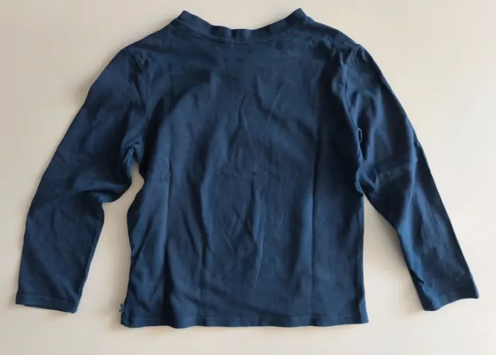 T shirt bleu manches longues - photo numéro 2