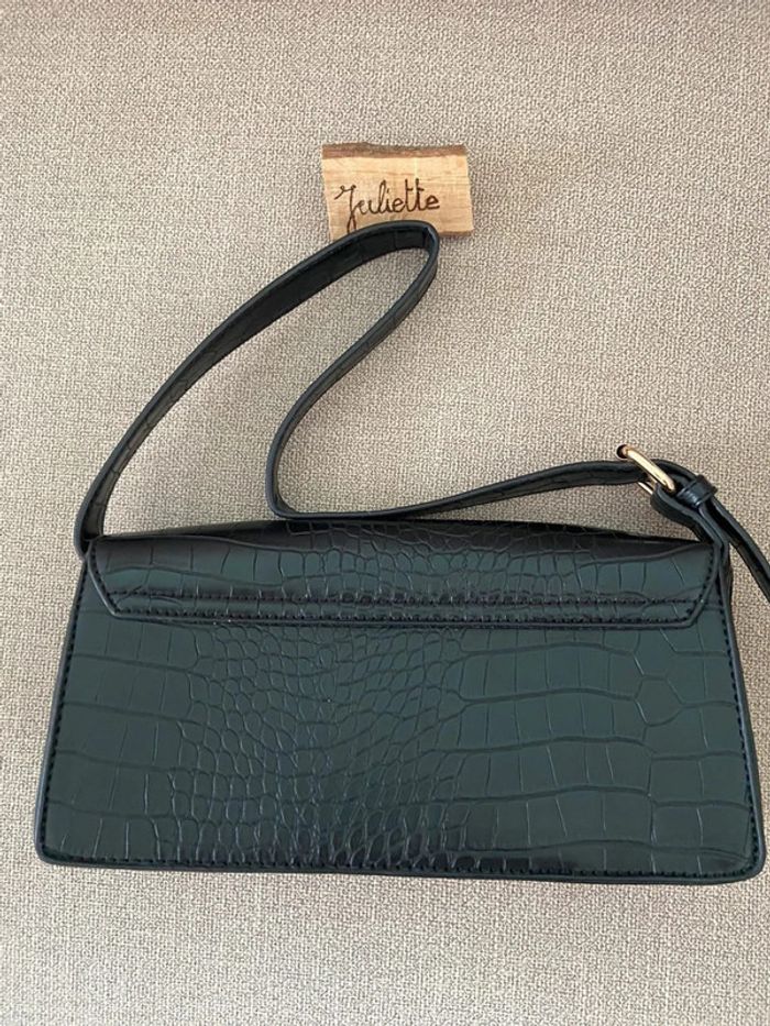 Sac à main baguette noir effet croco Kiabi - photo numéro 3