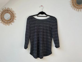 Top manches mi longues scintillant argenté taille L Vila