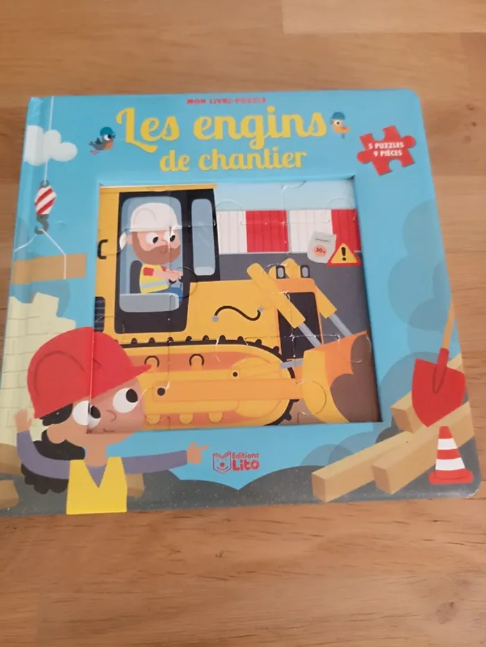 Lot de 2 livres sur les chantiers livre puzzle et imagier. - photo numéro 2