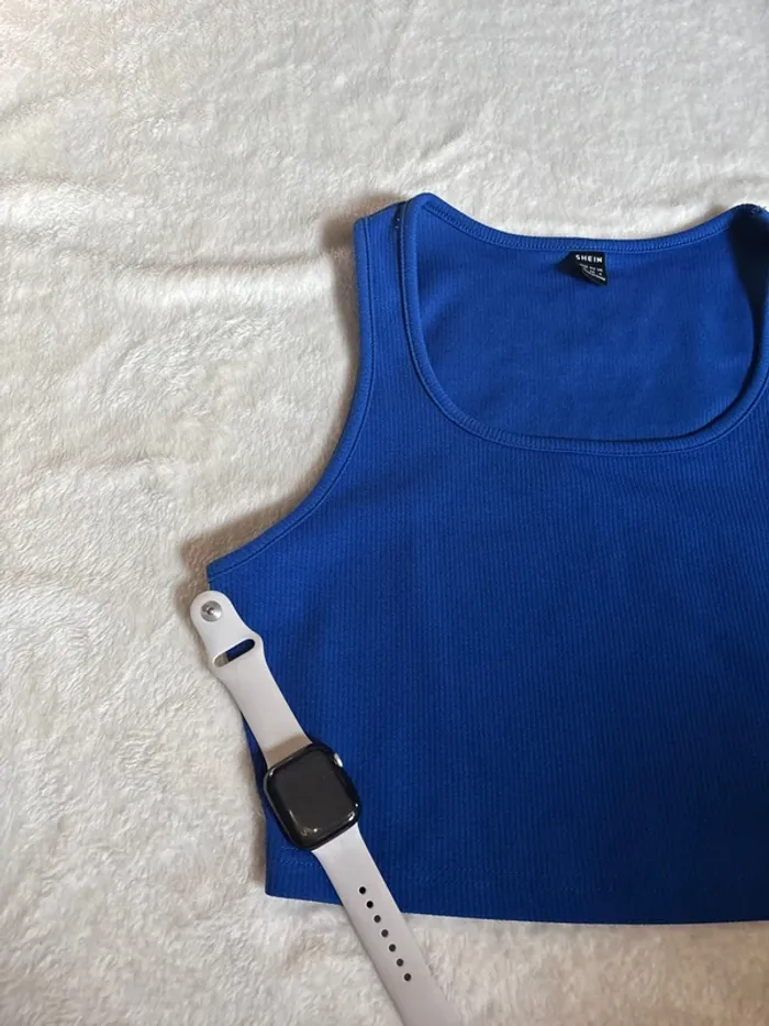 débardeur bleu électrique taille S/M ~ shein - photo numéro 2