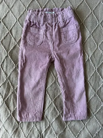 Pantalon velours côtelé mauve 18 mois