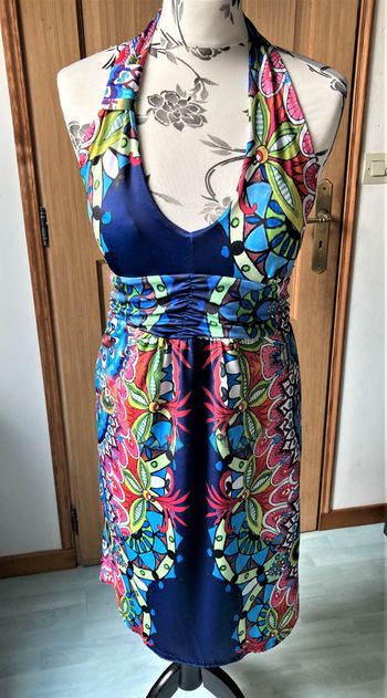 Robe dos nu bleu marine et multicolore Desigual taille 36/38