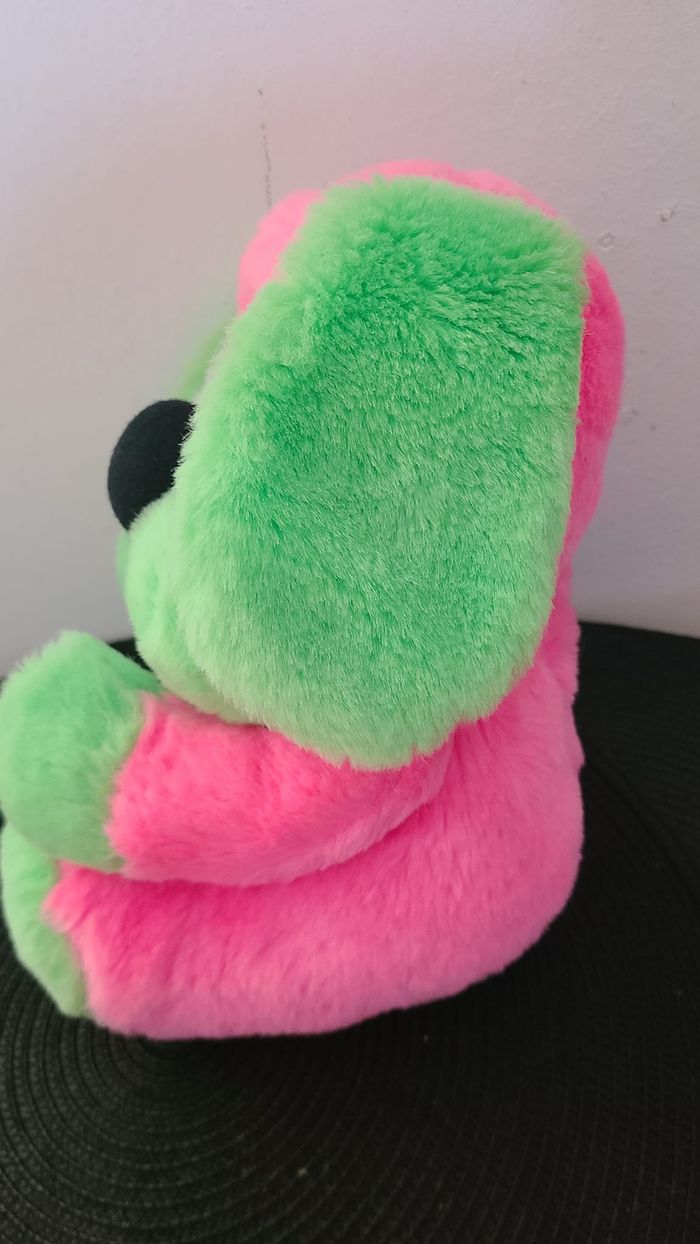 peluche chien vert rose fluo non utilisé - photo numéro 6