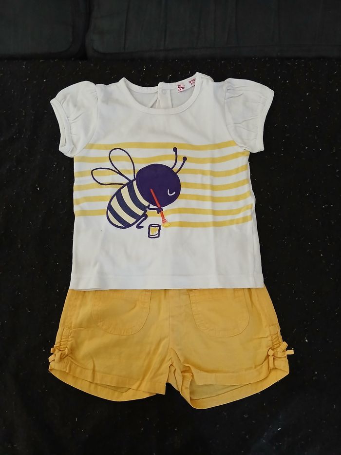 Ensemble été short/haut 18 mois fille