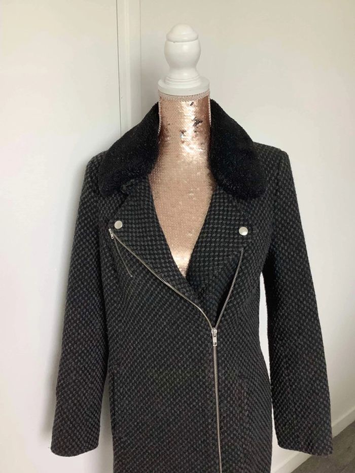 Manteau gris noir naf naf 36 - photo numéro 3