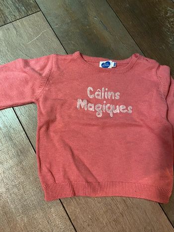 Pull rose 18 mois câlins magiques