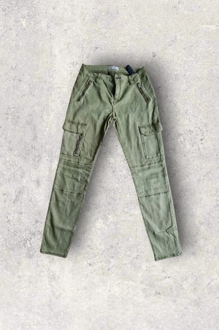 Pantalon skinny à poches Zara kaki taille M ou 38 en lyocell