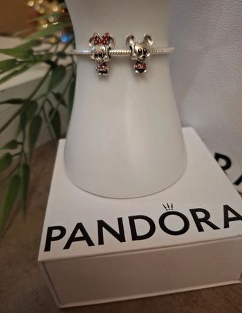 Lot de deux charms minnie et mickey 