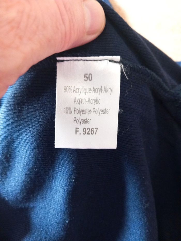 Tunique bleu marine T50 fleur brodé - photo numéro 3