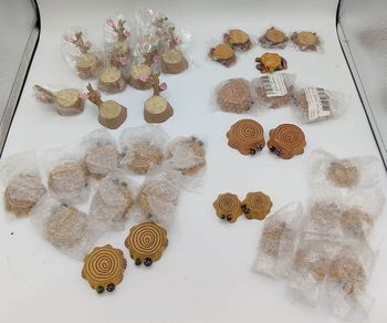 Lot 37 decos souches d'arbres troncs figurine neuf